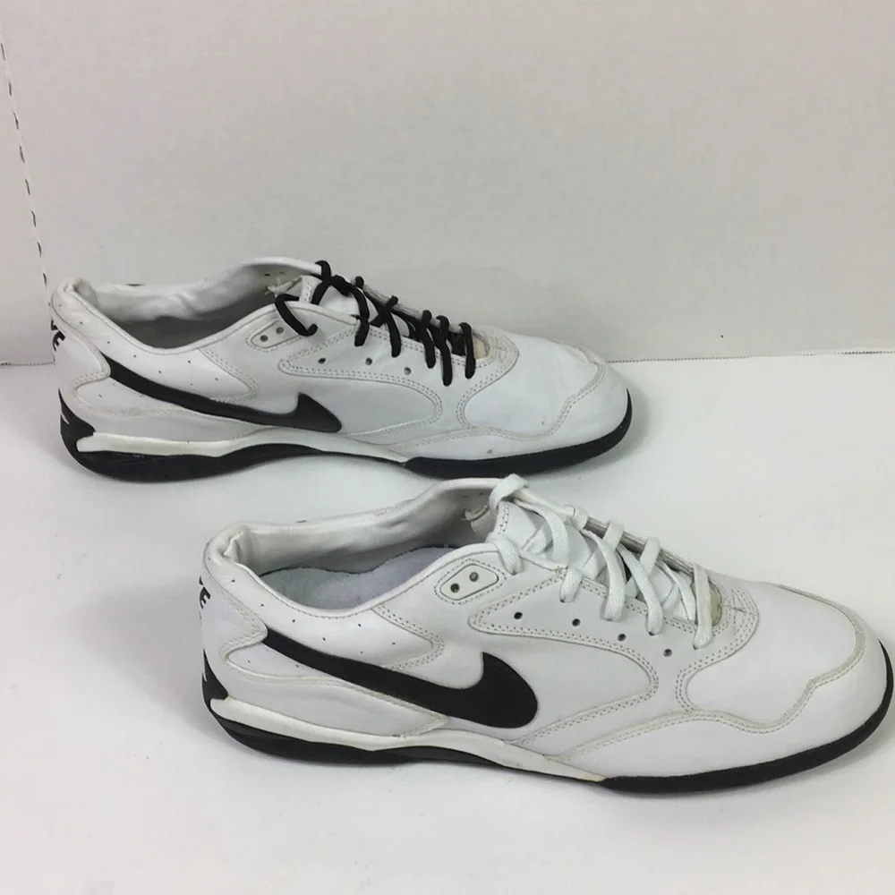 VTG 90s Nike‎ Trainers Mens Whiter leather sport Sneakers Tennis Shoes Size 13.5